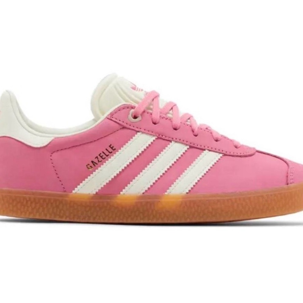 Adidas Pink Gazelle Suede Sneakers with White Stripes